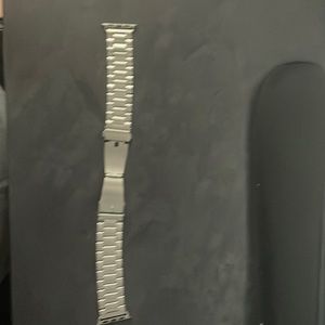 Silver tone stainless steel smart watch bracelet